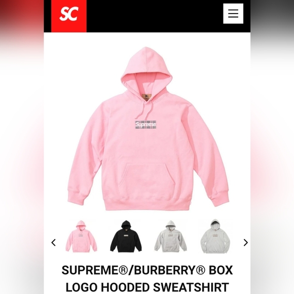 Supreme X Burberry Box Logo Hooded Sweatshirt *SS22* *NWT* - Picture 1 of 11